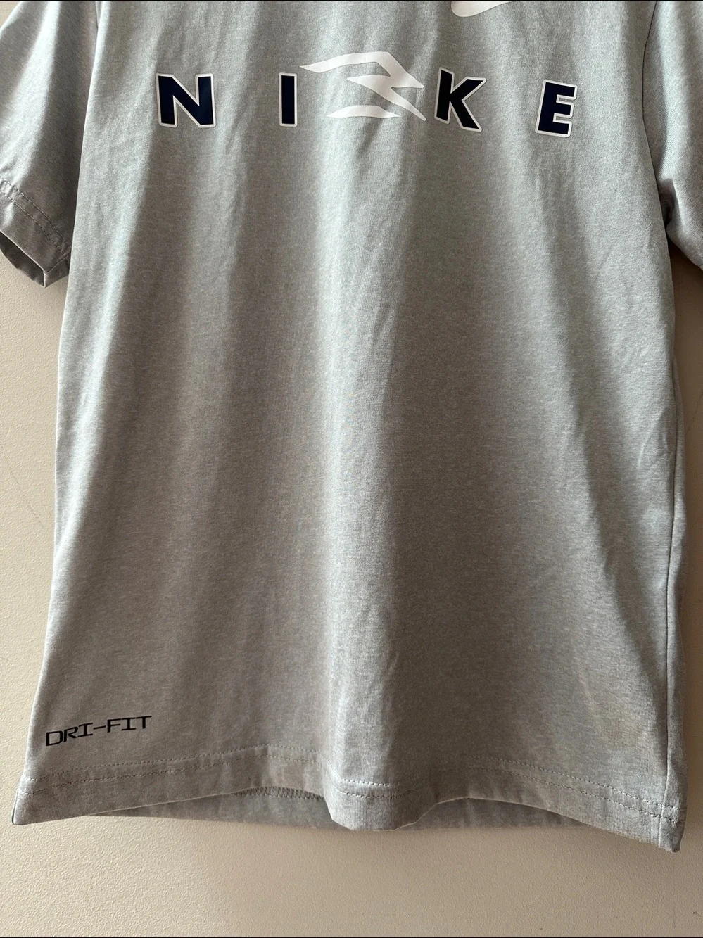 Nike Kids' Dri-FIT Gray Logo T-Shirt Size Small
